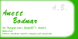 anett bodnar business card
